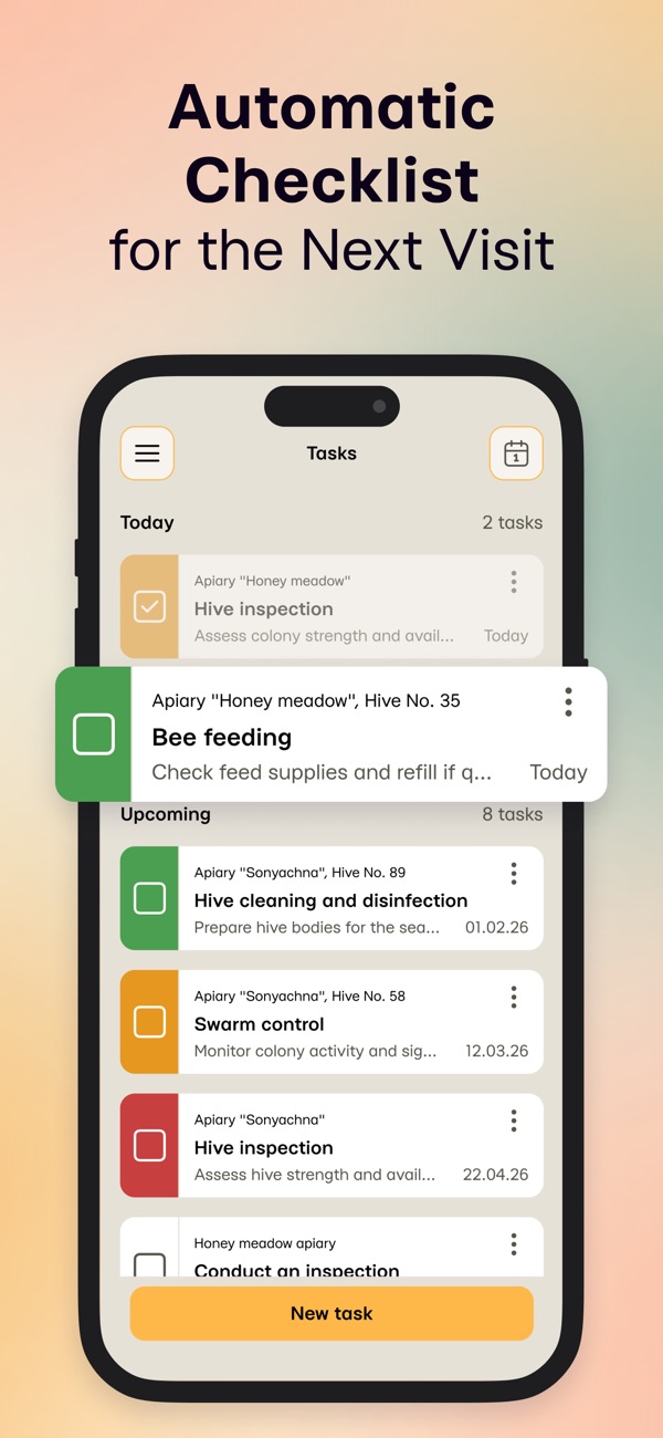 Automatic checklist for every visit