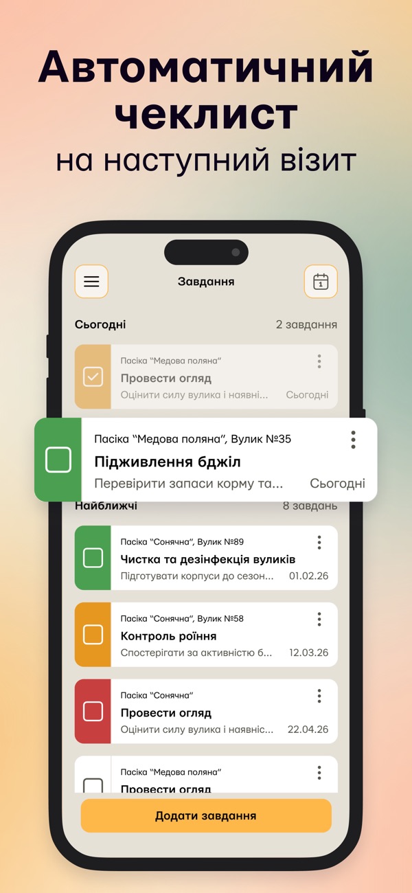 Автоматичний чеклист на кожен візит